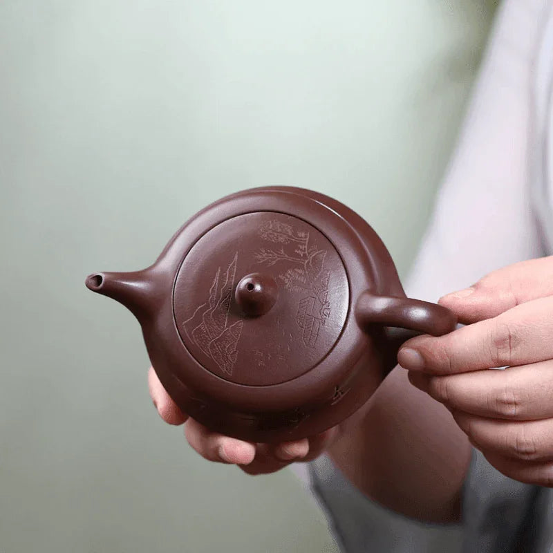 Yixing Zisha Teapot [Qu Hu] (Zi Ni - 190ml) - YIQIN TEA HOUSE | yiqinteahouse.com | <200ml, teapot, teaware, zisha teapot