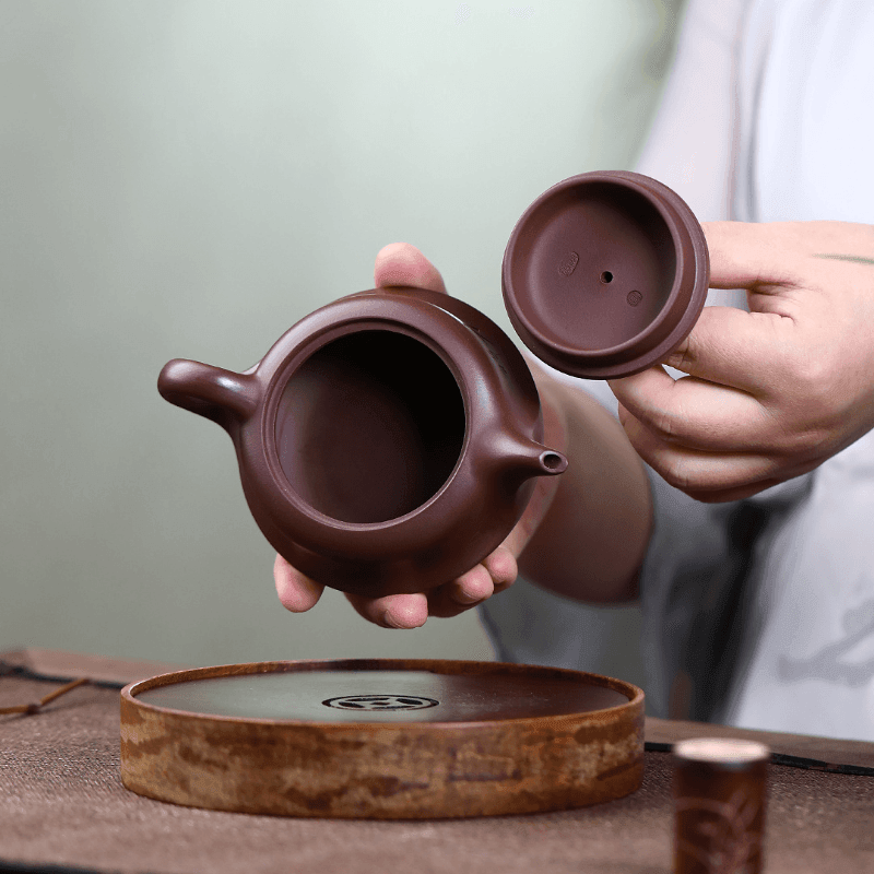 Yixing Zisha Teapot [Qu Hu] (Zi Ni - 190ml) - YIQIN TEA HOUSE | yiqinteahouse.com | <200ml, teapot, teaware, zisha teapot