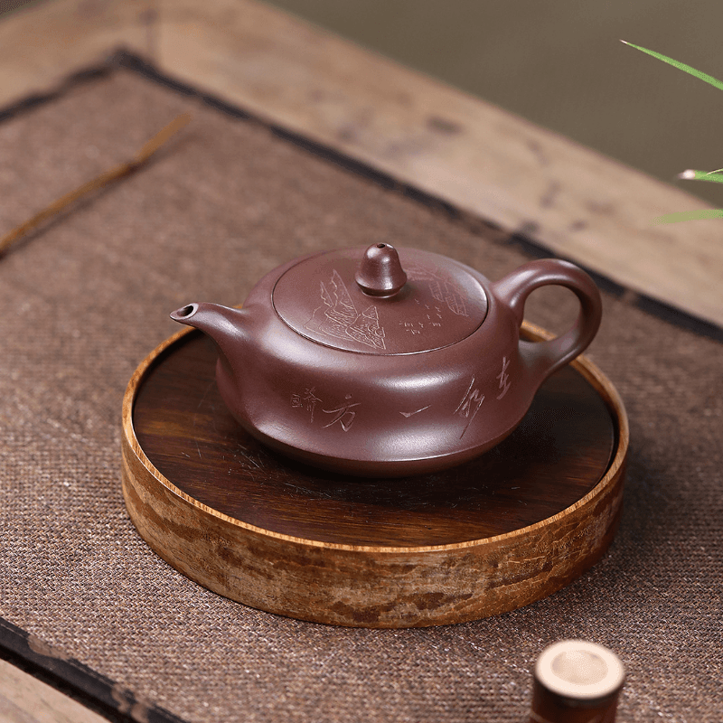 Yixing Zisha Teapot [Qu Hu] (Zi Ni - 190ml) - YIQIN TEA HOUSE | yiqinteahouse.com | <200ml, teapot, teaware, zisha teapot