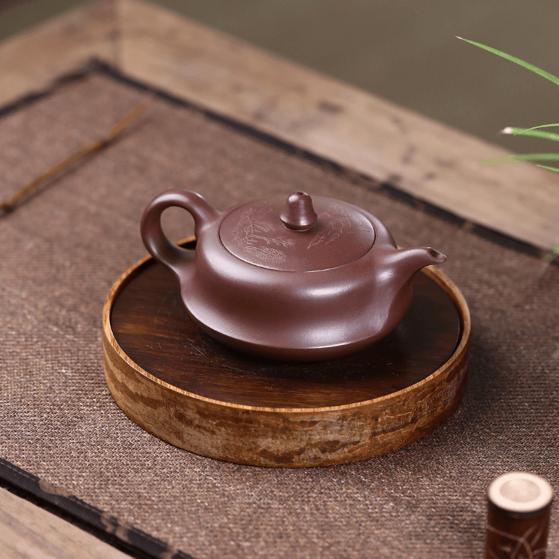 Yixing Zisha Teapot [Qu Hu] (Zi Ni - 190ml) - YIQIN TEA HOUSE | yiqinteahouse.com | <200ml, teapot, teaware, zisha teapot