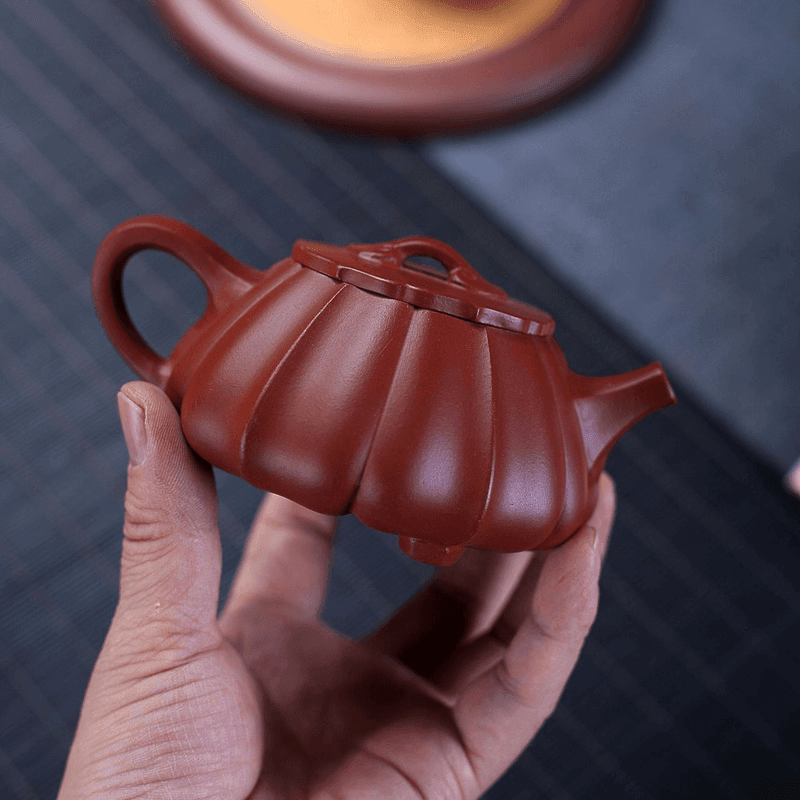 Yixing Zisha Teapot [Ribbed Shi Piao] (Dahongpao -200ml) - YIQIN TEA HOUSE | yiqinteahouse.com | 200-300ml, teapot, teaware, zisha teapot