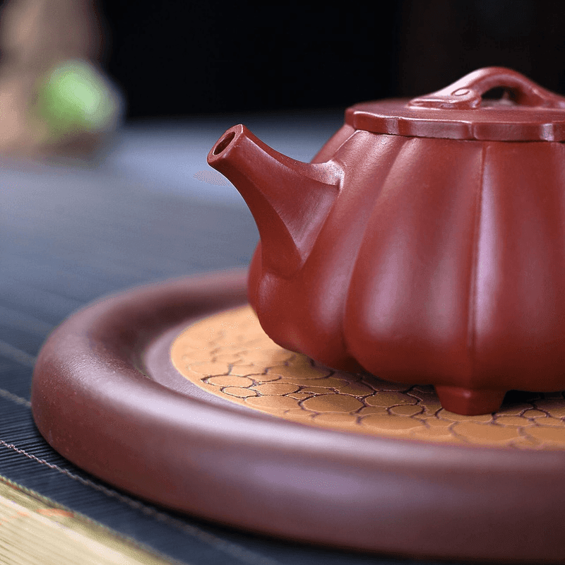 Yixing Zisha Teapot [Ribbed Shi Piao] (Dahongpao -200ml) - YIQIN TEA HOUSE | yiqinteahouse.com | 200-300ml, teapot, teaware, zisha teapot