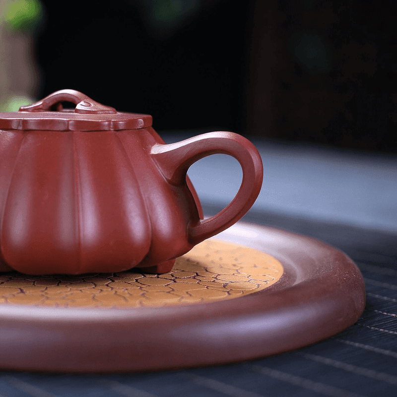 Yixing Zisha Teapot [Ribbed Shi Piao] (Dahongpao -200ml) - YIQIN TEA HOUSE | yiqinteahouse.com | 200-300ml, teapot, teaware, zisha teapot