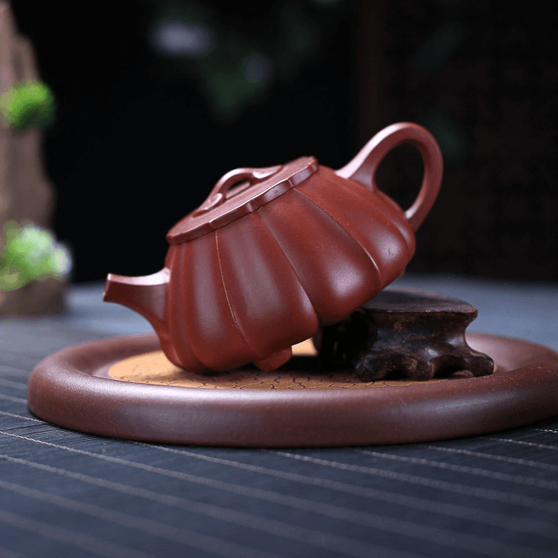 Yixing Zisha Teapot [Ribbed Shi Piao] (Dahongpao -200ml) - YIQIN TEA HOUSE | yiqinteahouse.com | 200-300ml, teapot, teaware, zisha teapot