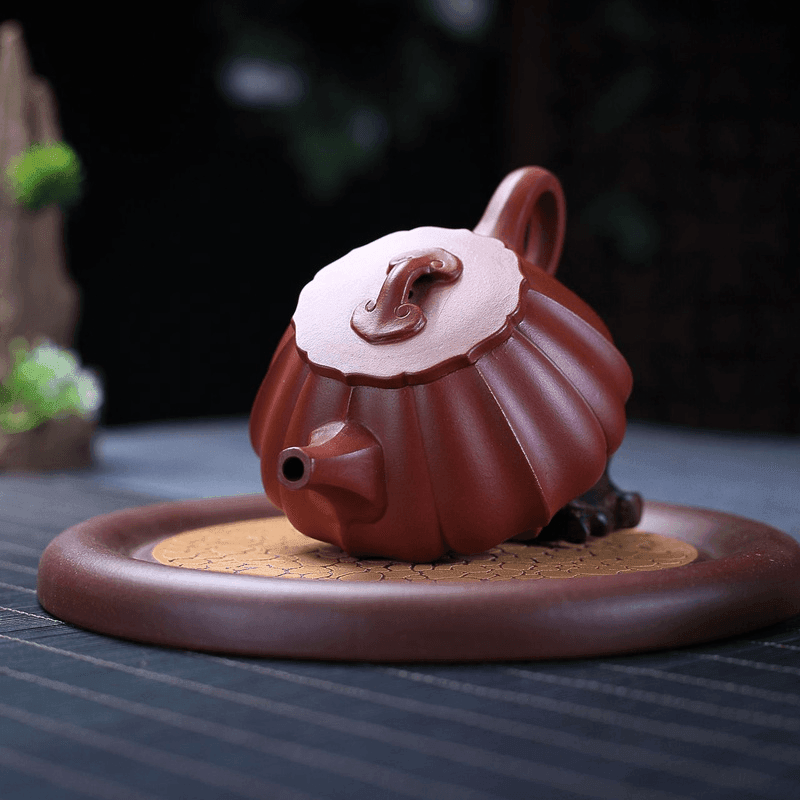 Yixing Zisha Teapot [Ribbed Shi Piao] (Dahongpao -200ml) - YIQIN TEA HOUSE | yiqinteahouse.com | 200-300ml, teapot, teaware, zisha teapot