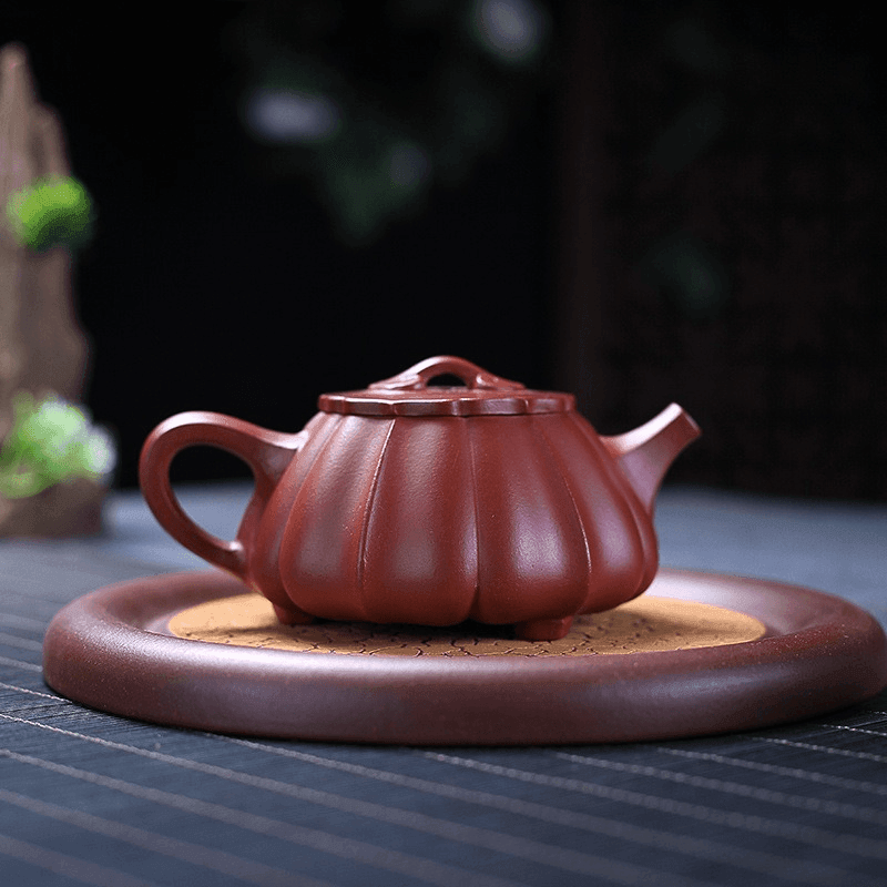 Yixing Zisha Teapot [Ribbed Shi Piao] (Dahongpao -200ml) - YIQIN TEA HOUSE | yiqinteahouse.com | 200-300ml, teapot, teaware, zisha teapot