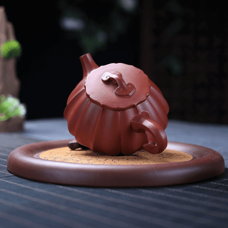 Yixing Zisha Teapot [Ribbed Shi Piao] (Dahongpao -200ml) - YIQIN TEA HOUSE | yiqinteahouse.com | 200-300ml, teapot, teaware, zisha teapot