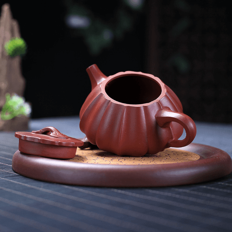 Yixing Zisha Teapot [Ribbed Shi Piao] (Dahongpao -200ml) - YIQIN TEA HOUSE | yiqinteahouse.com | 200-300ml, teapot, teaware, zisha teapot