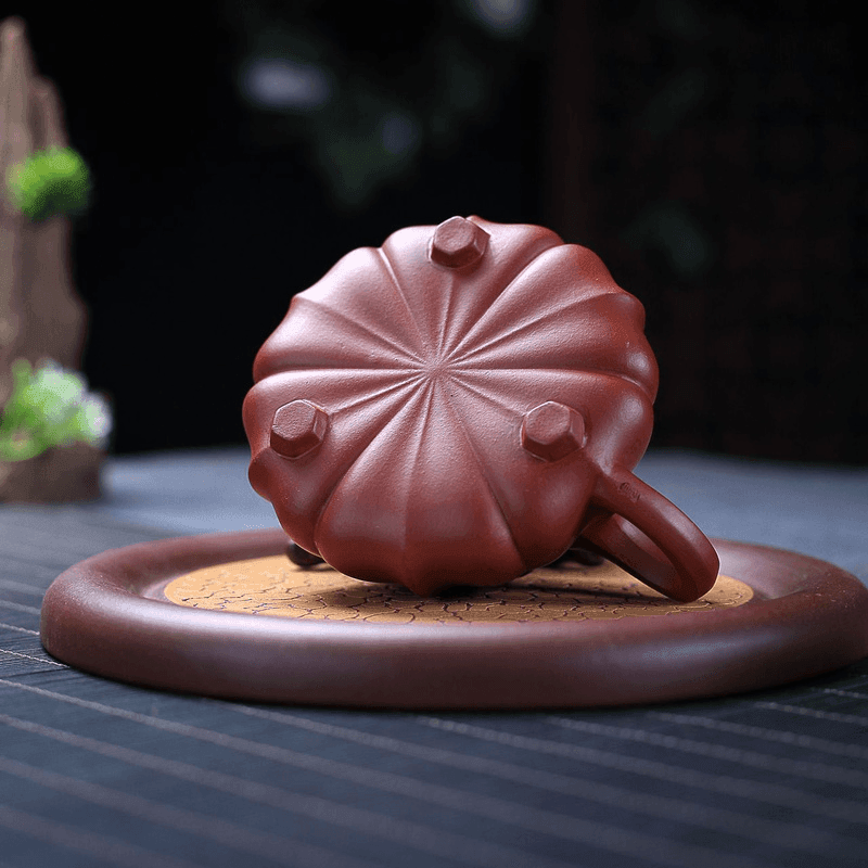 Yixing Zisha Teapot [Ribbed Shi Piao] (Dahongpao -200ml) - YIQIN TEA HOUSE | yiqinteahouse.com | 200-300ml, teapot, teaware, zisha teapot