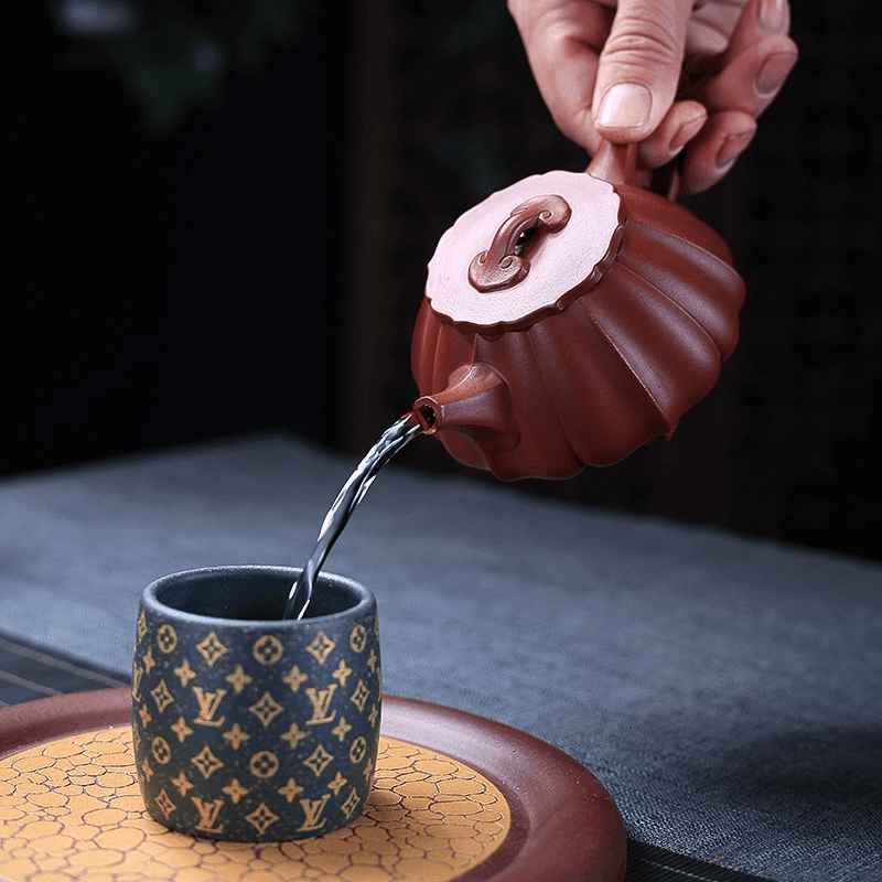 Yixing Zisha Teapot [Ribbed Shi Piao] (Dahongpao -200ml) - YIQIN TEA HOUSE | yiqinteahouse.com | 200-300ml, teapot, teaware, zisha teapot