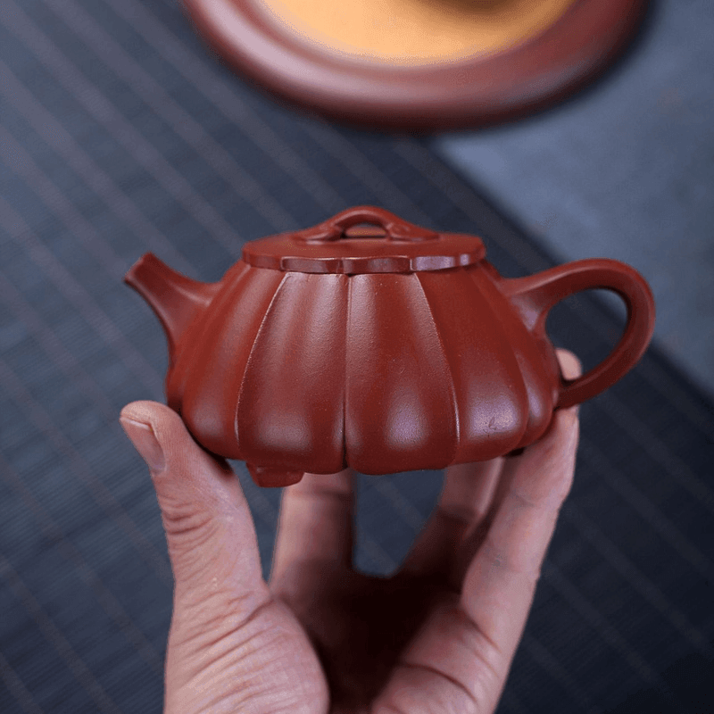 Yixing Zisha Teapot [Ribbed Shi Piao] (Dahongpao -200ml) - YIQIN TEA HOUSE | yiqinteahouse.com | 200-300ml, teapot, teaware, zisha teapot