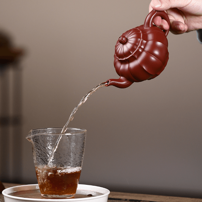 Yixing Zisha Teapot [Ribbed Xiao Ying] (Dahongpao - 200ml) - YIQIN TEA HOUSE | yiqinteahouse.com | 200-300ml, new arrival, teapot, teaware, zisha teapot