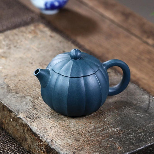 Yixing Zisha Teapot [Ribbed Xishi] (Tian Qing Ni - 280ml) - YIQIN TEA HOUSE | yiqinteahouse.com | 200-300ml, new arrival, teapot, teaware, zisha teapot