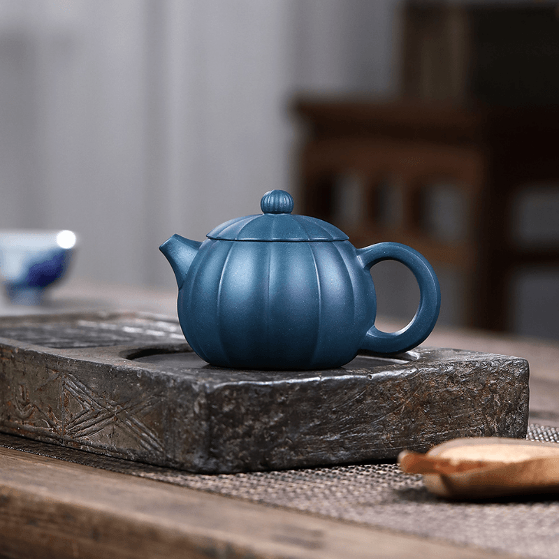 Yixing Zisha Teapot [Ribbed Xishi] (Tian Qing Ni - 280ml) - YIQIN TEA HOUSE | yiqinteahouse.com | 200-300ml, new arrival, teapot, teaware, zisha teapot