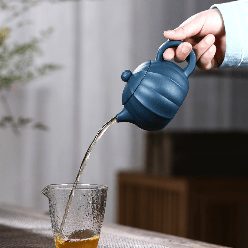 Yixing Zisha Teapot [Ribbed Xishi] (Tian Qing Ni - 280ml) - YIQIN TEA HOUSE | yiqinteahouse.com | 200-300ml, new arrival, teapot, teaware, zisha teapot