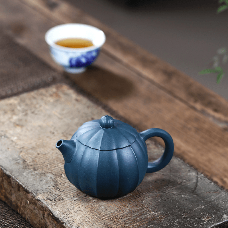 Yixing Zisha Teapot [Ribbed Xishi] (Tian Qing Ni - 280ml) - YIQIN TEA HOUSE | yiqinteahouse.com | 200-300ml, new arrival, teapot, teaware, zisha teapot