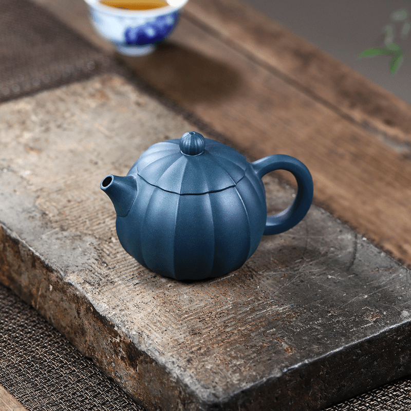 Yixing Zisha Teapot [Ribbed Xishi] (Tian Qing Ni - 280ml) - YIQIN TEA HOUSE | yiqinteahouse.com | 200-300ml, new arrival, teapot, teaware, zisha teapot