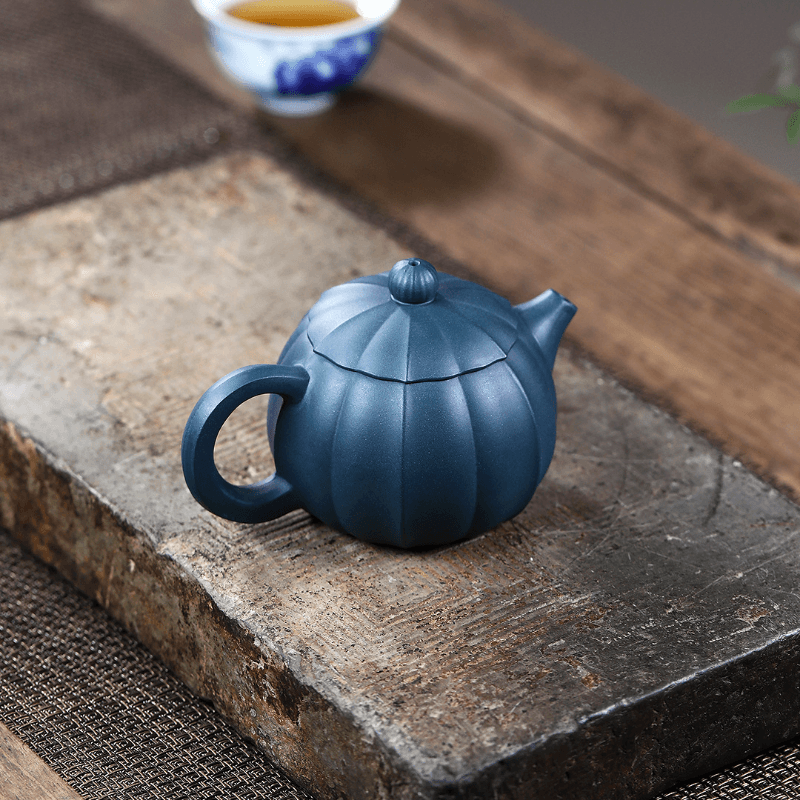 Yixing Zisha Teapot [Ribbed Xishi] (Tian Qing Ni - 280ml) - YIQIN TEA HOUSE | yiqinteahouse.com | 200-300ml, new arrival, teapot, teaware, zisha teapot