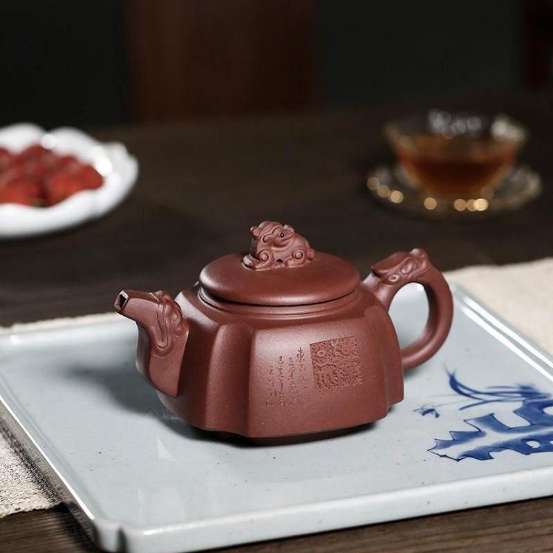 Yixing Zisha Teapot [Sanxing Gao Zhao] (Zi Ni - 300ml) - YIQIN TEA HOUSE | yiqinteahouse.com | 200-300ml, teapot, teaware, zisha teapot