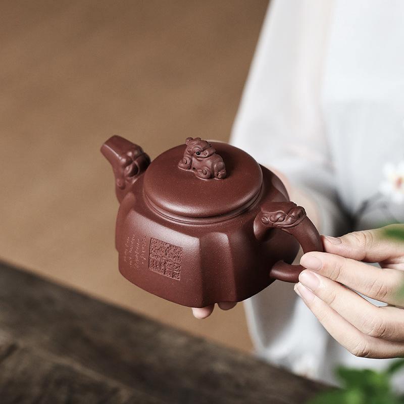 Yixing Zisha Teapot [Sanxing Gao Zhao] (Zi Ni - 300ml) - YIQIN TEA HOUSE | yiqinteahouse.com | 200-300ml, teapot, teaware, zisha teapot