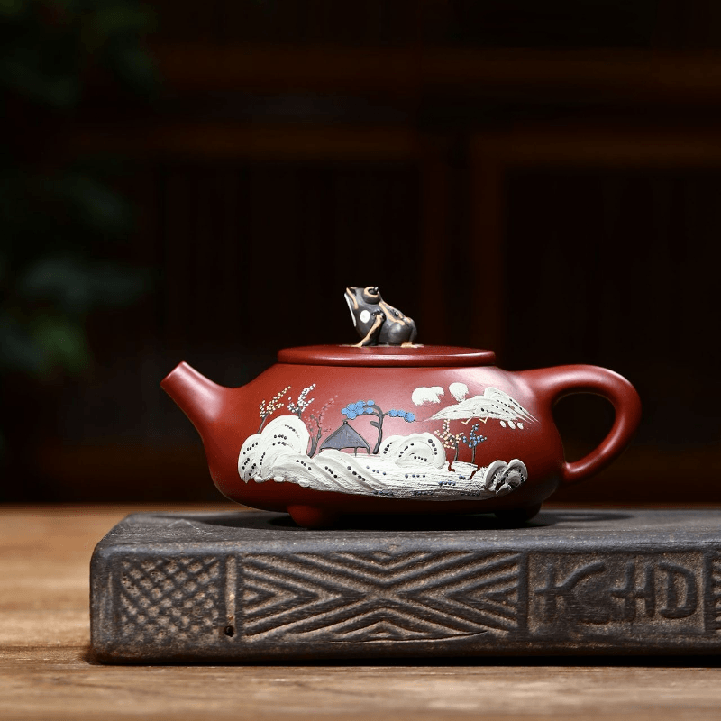 Yixing Zisha Teapot Set [Beautiful River & Mountain] (Dahongpao 260ml) - YIQIN TEA HOUSE | yiqinteahouse.com | new arrival, teapot, teaware, teaware set, zisha teapot