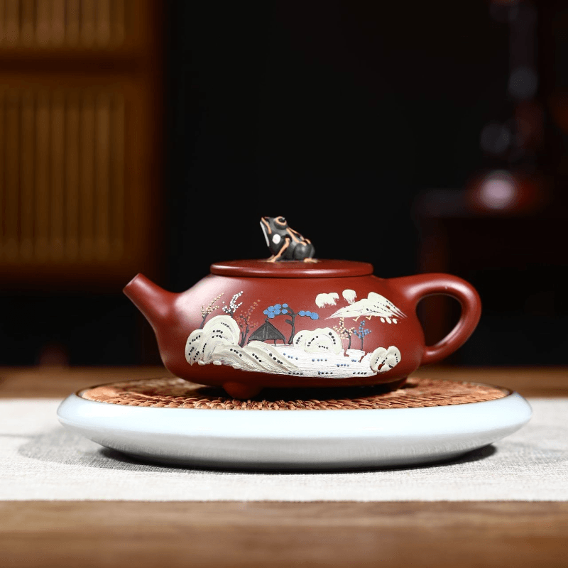 Yixing Zisha Teapot Set [Beautiful River & Mountain] (Dahongpao 260ml) - YIQIN TEA HOUSE | yiqinteahouse.com | new arrival, teapot, teaware, teaware set, zisha teapot