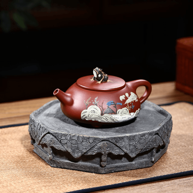 Yixing Zisha Teapot Set [Beautiful River & Mountain] (Dahongpao 260ml) - YIQIN TEA HOUSE | yiqinteahouse.com | new arrival, teapot, teaware, teaware set, zisha teapot