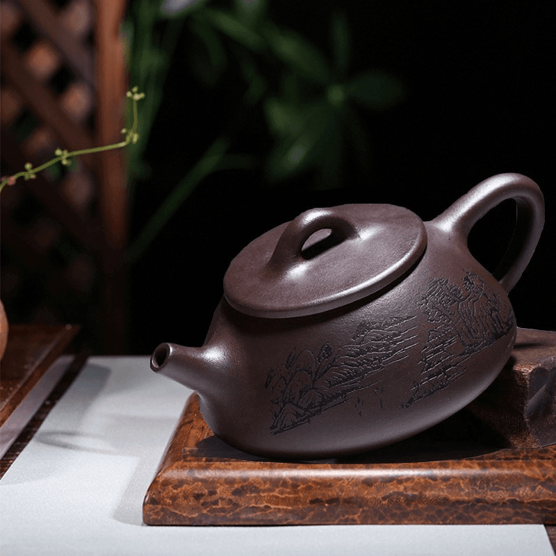 Yixing Zisha Teapot Set [Jingzhou Shi Piao] (Lao Zi Ni - 210ml) - YIQIN TEA HOUSE | yiqinteahouse.com | 200-300ml, teapot, teaware, teaware set, zisha teapot