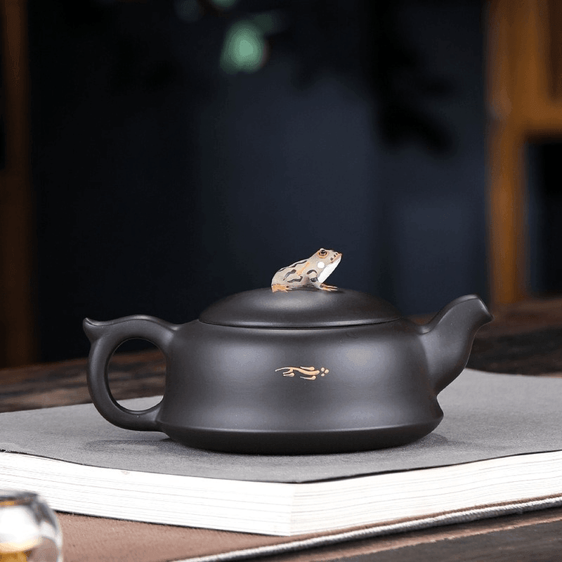 Yixing Zisha Teapot Set [Lotus Pond Moonlight] (Hei Zhu Ni - 260ml) - YIQIN TEA HOUSE | yiqinteahouse.com | 200-300ml, teapot, teaware, teaware set, zisha teapot