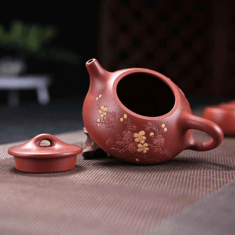 Yixing Zisha Teapot Set [Plum Blossom Shi Piao] (Dahongpao - 230ml) - YIQIN TEA HOUSE | yiqinteahouse.com | 200-300ml, teapot, teaware, teaware set, zisha teapot