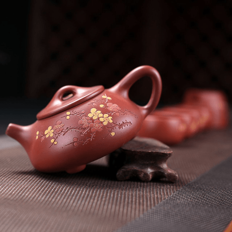 Yixing Zisha Teapot Set [Plum Blossom Shi Piao] (Dahongpao - 230ml) - YIQIN TEA HOUSE | yiqinteahouse.com | 200-300ml, teapot, teaware, teaware set, zisha teapot