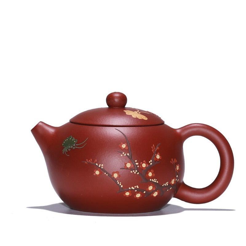 Yixing Zisha Teapot Set [Plum Blossom Xishi] (Dahongpao - 260ml) - YIQIN TEA HOUSE | yiqinteahouse.com | 200-300ml, teapot, teaware, teaware set, zisha teapot