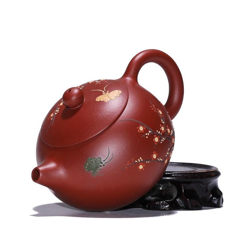 Yixing Zisha Teapot Set [Plum Blossom Xishi] (Dahongpao - 260ml) - YIQIN TEA HOUSE | yiqinteahouse.com | 200-300ml, teapot, teaware, teaware set, zisha teapot