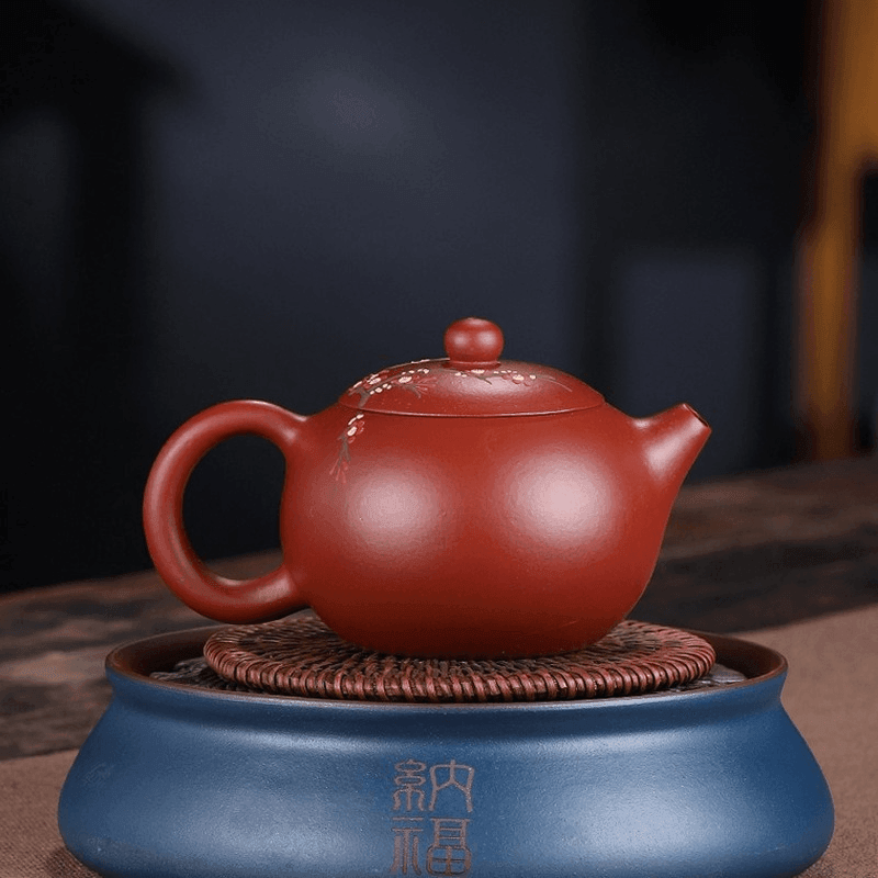 Yixing Zisha Teapot Set [Plum Blossom Xishi] (Dahongpao - 260ml) - YIQIN TEA HOUSE | yiqinteahouse.com | 200-300ml, teapot, teaware, teaware set, zisha teapot