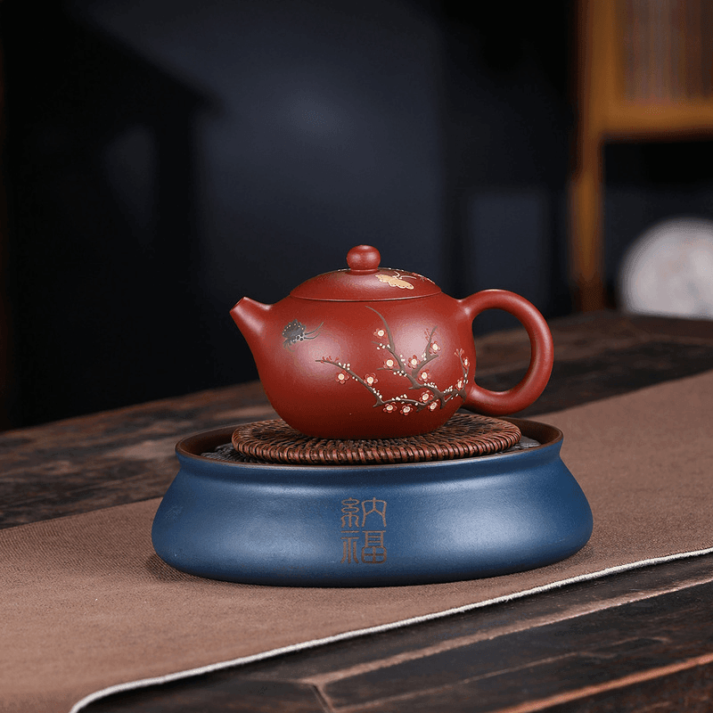 Yixing Zisha Teapot Set [Plum Blossom Xishi] (Dahongpao - 260ml) - YIQIN TEA HOUSE | yiqinteahouse.com | 200-300ml, teapot, teaware, teaware set, zisha teapot