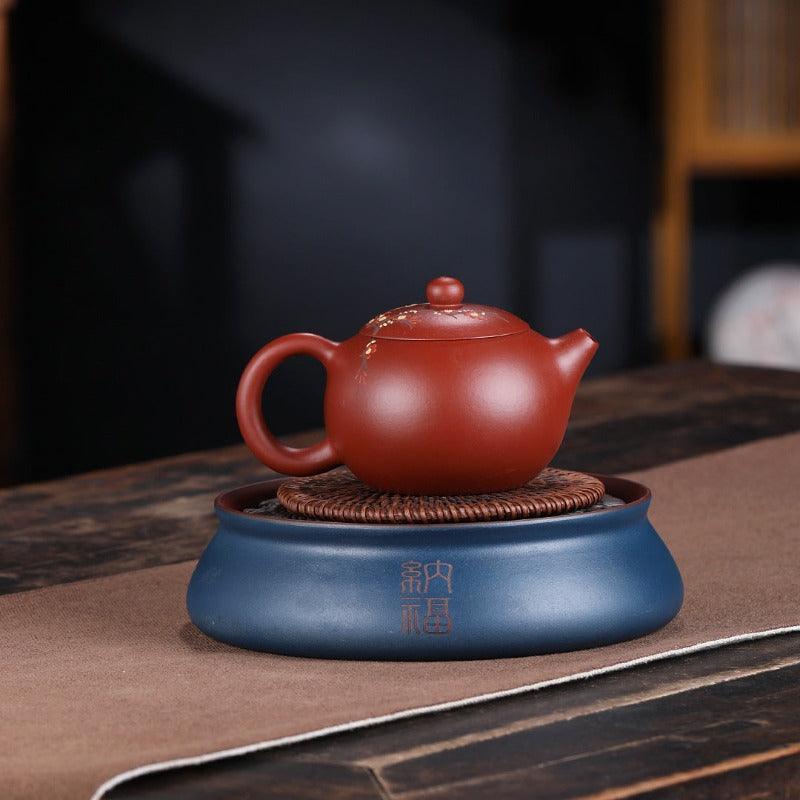 Yixing Zisha Teapot Set [Plum Blossom Xishi] (Dahongpao - 260ml) - YIQIN TEA HOUSE | yiqinteahouse.com | 200-300ml, teapot, teaware, teaware set, zisha teapot