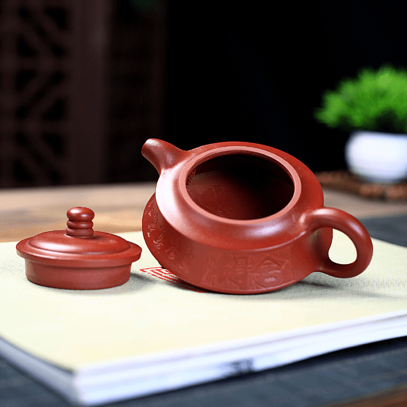 Yixing Zisha Teapot Set [Shede Zhou Pan] (Dahongpao - 150ml) - YIQIN TEA HOUSE | yiqinteahouse.com | <200ml, new arrival, teapot, teaware, teaware set, zisha teapot