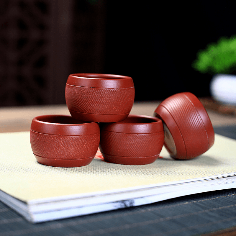 Yixing Zisha Teapot Set [Shede Zhou Pan] (Dahongpao - 150ml) - YIQIN TEA HOUSE | yiqinteahouse.com | <200ml, new arrival, teapot, teaware, teaware set, zisha teapot