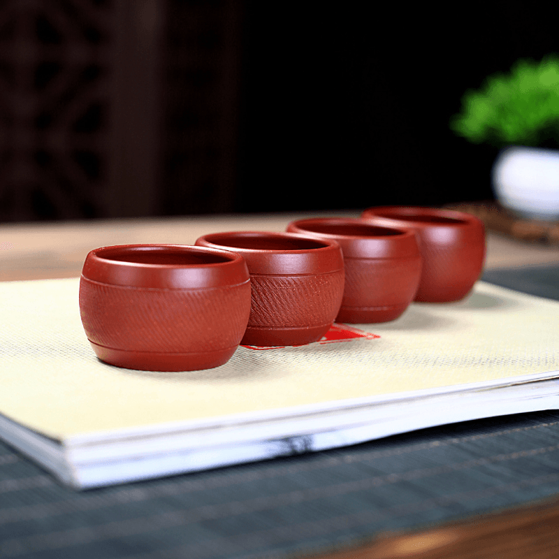 Yixing Zisha Teapot Set [Shede Zhou Pan] (Dahongpao - 150ml) - YIQIN TEA HOUSE | yiqinteahouse.com | <200ml, new arrival, teapot, teaware, teaware set, zisha teapot