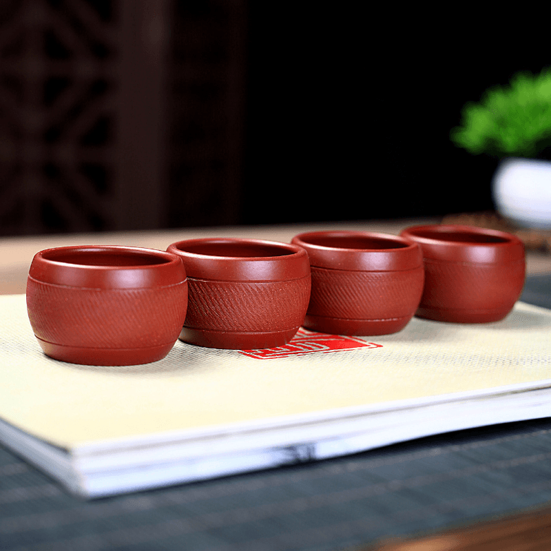 Yixing Zisha Teapot Set [Shede Zhou Pan] (Dahongpao - 150ml) - YIQIN TEA HOUSE | yiqinteahouse.com | <200ml, new arrival, teapot, teaware, teaware set, zisha teapot