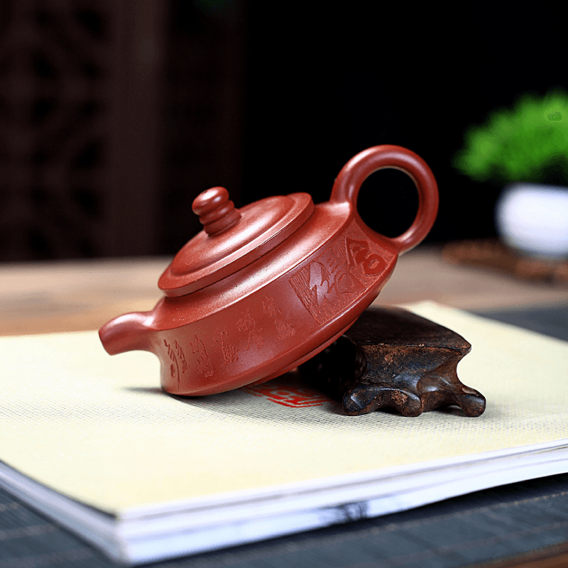 Yixing Zisha Teapot Set [Shede Zhou Pan] (Dahongpao - 150ml) - YIQIN TEA HOUSE | yiqinteahouse.com | <200ml, new arrival, teapot, teaware, teaware set, zisha teapot