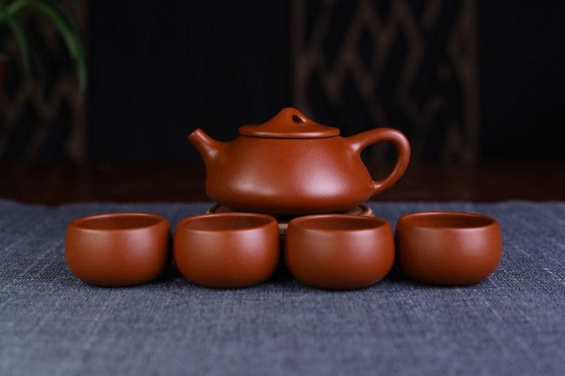 Yixing Purple Clay Teapot [Shi Piao] Set | 宜兴紫砂壶 原矿大红袍 [石瓢] 茶壶套装 - YIQIN TEA HOUSE 一沁茶舍  |  yiqinteahouse.com