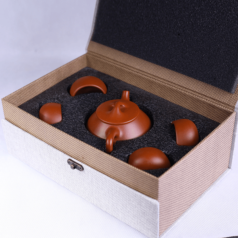 Yixing Purple Clay Teapot [Shi Piao] Set | 宜兴紫砂壶 原矿大红袍 [石瓢] 茶壶套装 - YIQIN TEA HOUSE 一沁茶舍  |  yiqinteahouse.com