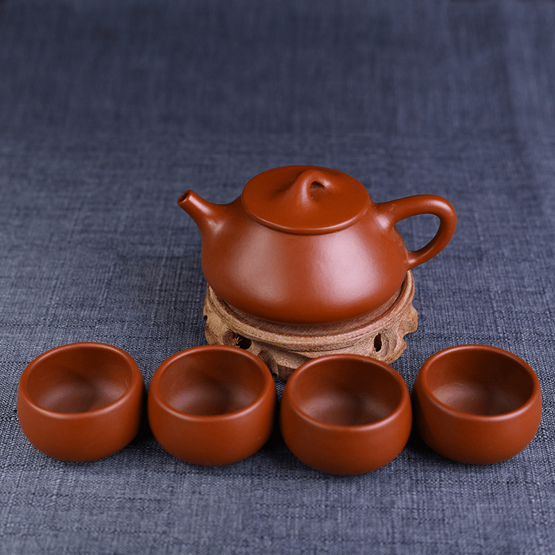 Yixing Purple Clay Teapot [Shi Piao] Set | 宜兴紫砂壶 原矿大红袍 [石瓢] 茶壶套装 - YIQIN TEA HOUSE 一沁茶舍  |  yiqinteahouse.com