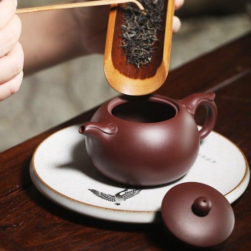 Yixing Zisha Teapot Set [Wishful Xishi] (Zi Ni - 240ml) - YIQIN TEA HOUSE | yiqinteahouse.com | 200-300ml, teapot, teaware, teaware set, zisha teapot