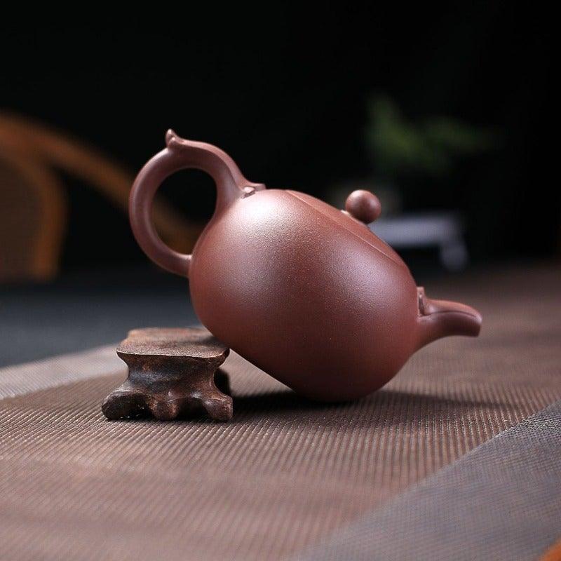 Yixing Zisha Teapot Set [Wishful Xishi] (Zi Ni - 240ml) - YIQIN TEA HOUSE | yiqinteahouse.com | 200-300ml, teapot, teaware, teaware set, zisha teapot