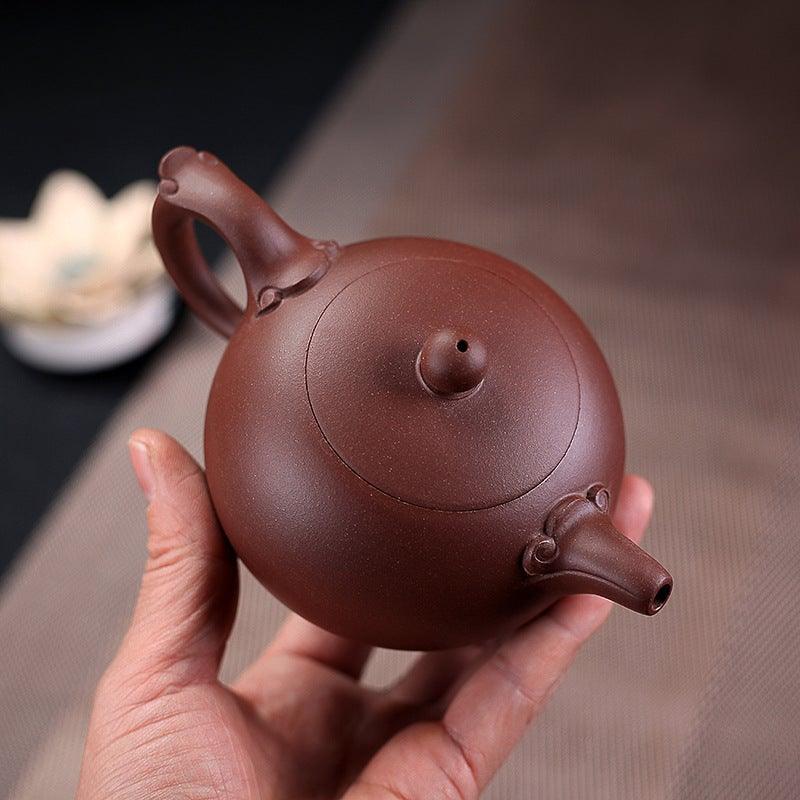 Yixing Zisha Teapot Set [Wishful Xishi] (Zi Ni - 240ml) - YIQIN TEA HOUSE | yiqinteahouse.com | 200-300ml, teapot, teaware, teaware set, zisha teapot