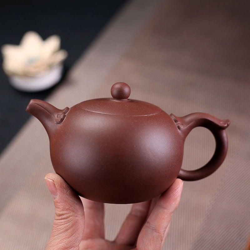 Yixing Zisha Teapot Set [Wishful Xishi] (Zi Ni - 240ml) - YIQIN TEA HOUSE | yiqinteahouse.com | 200-300ml, teapot, teaware, teaware set, zisha teapot