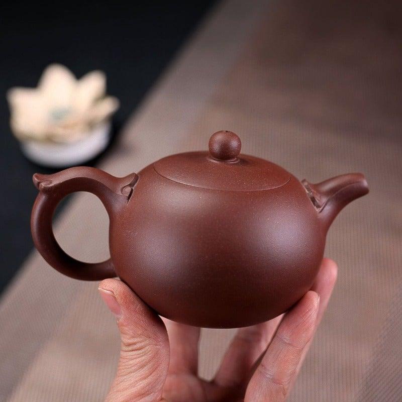 Yixing Zisha Teapot Set [Wishful Xishi] (Zi Ni - 240ml) - YIQIN TEA HOUSE | yiqinteahouse.com | 200-300ml, teapot, teaware, teaware set, zisha teapot