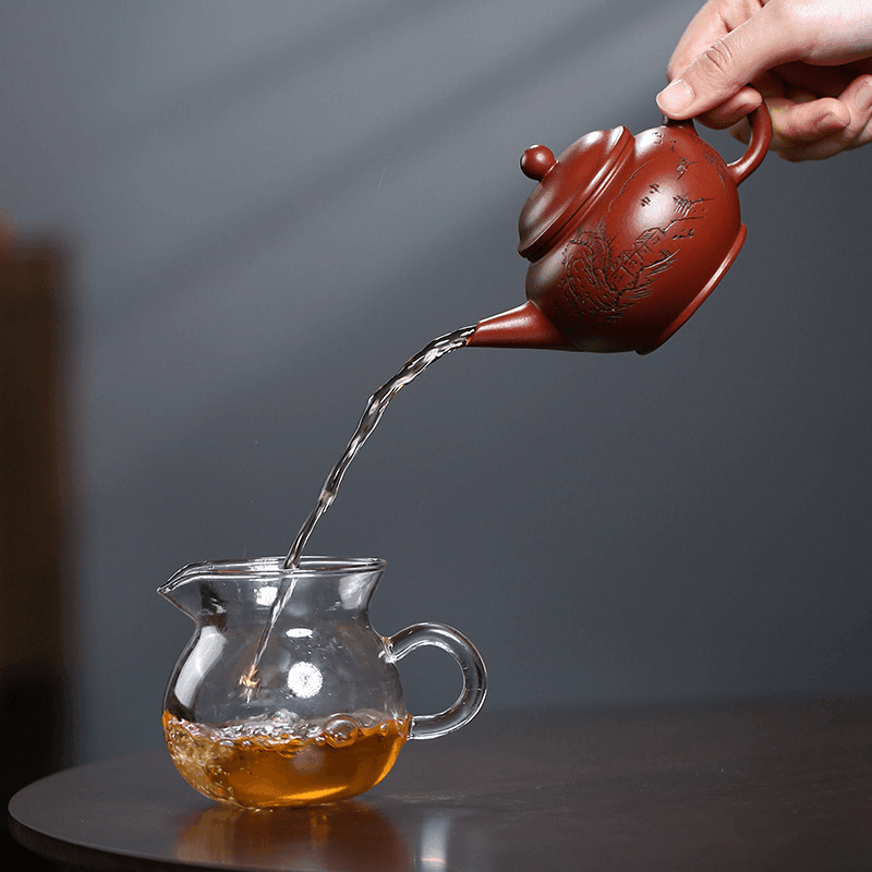 Yixing Zisha Teapot [Shan Jing Shui Ping] (Dahongpao - 210ml) - YIQIN TEA HOUSE | yiqinteahouse.com | 200-300ml, teapot, teaware, zisha teapot